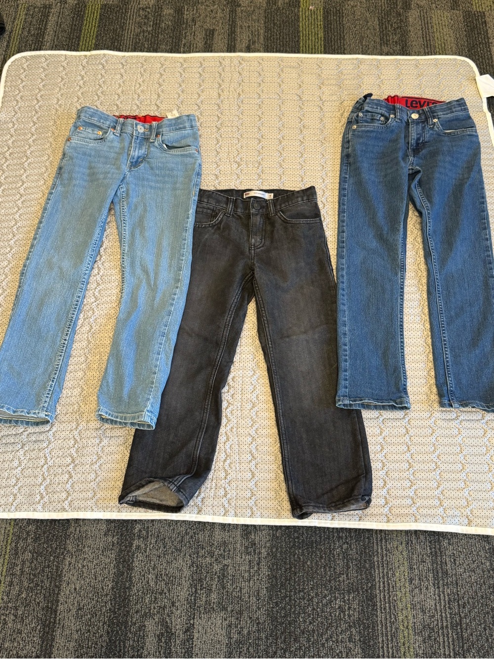 Levi's Boys' Light Blue, Dark Blue & Black Straight Jeans Trio